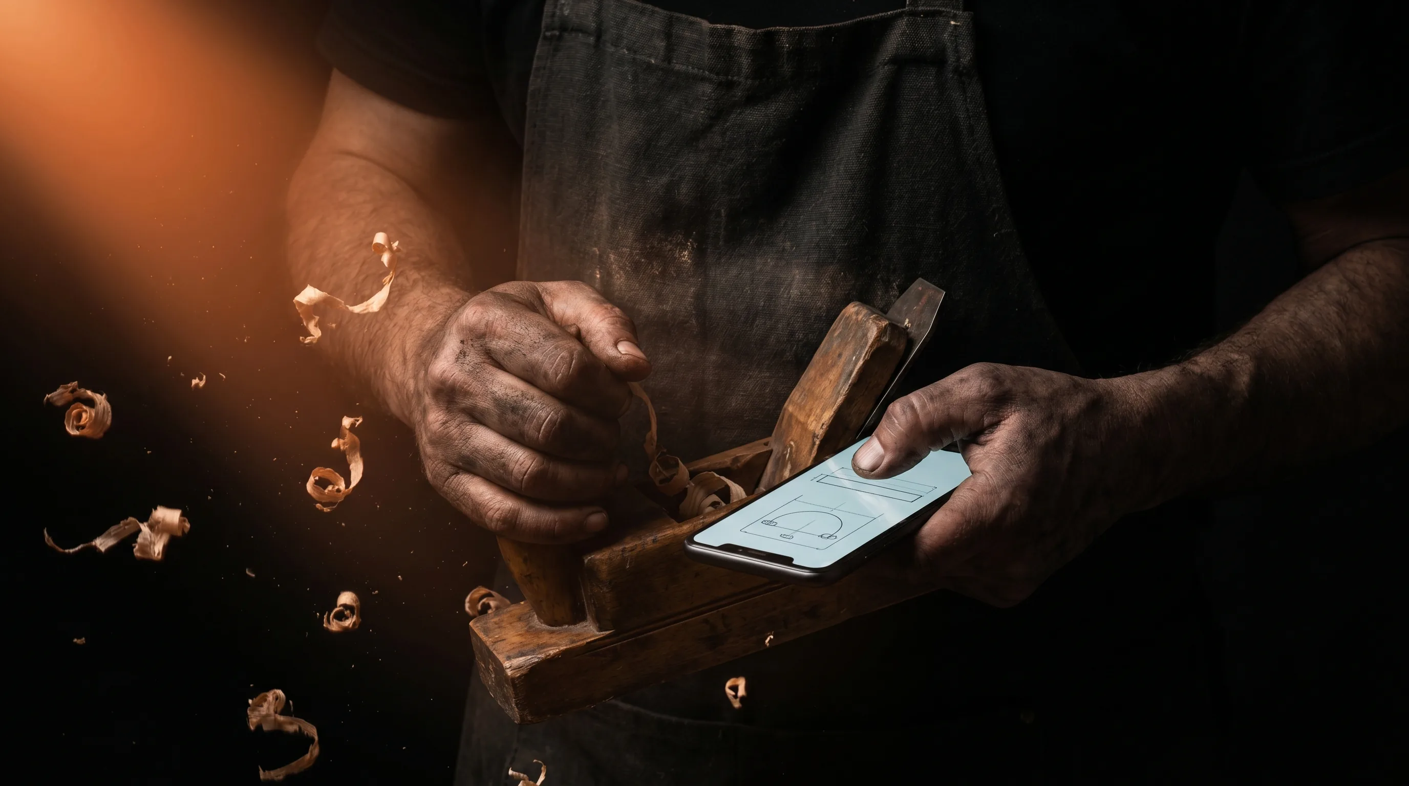 Handwerker am Laptop